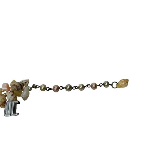 Vintage Pink Green Beige Shell & Faux‎ Pearl Necklace Beach Jewelry Vacationcore - Picture 7 of 7